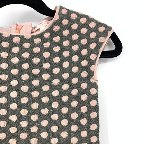 C&A Smart & Pretty Fit & Flare Dress Girls Size 104 US 4T Gray Pink Polka Dot - Picture 3 of 6